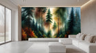 Contemporary Green wallpaper for Living Room