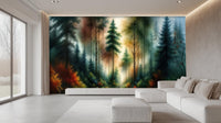 Contemporary Green wallpaper for Living Room