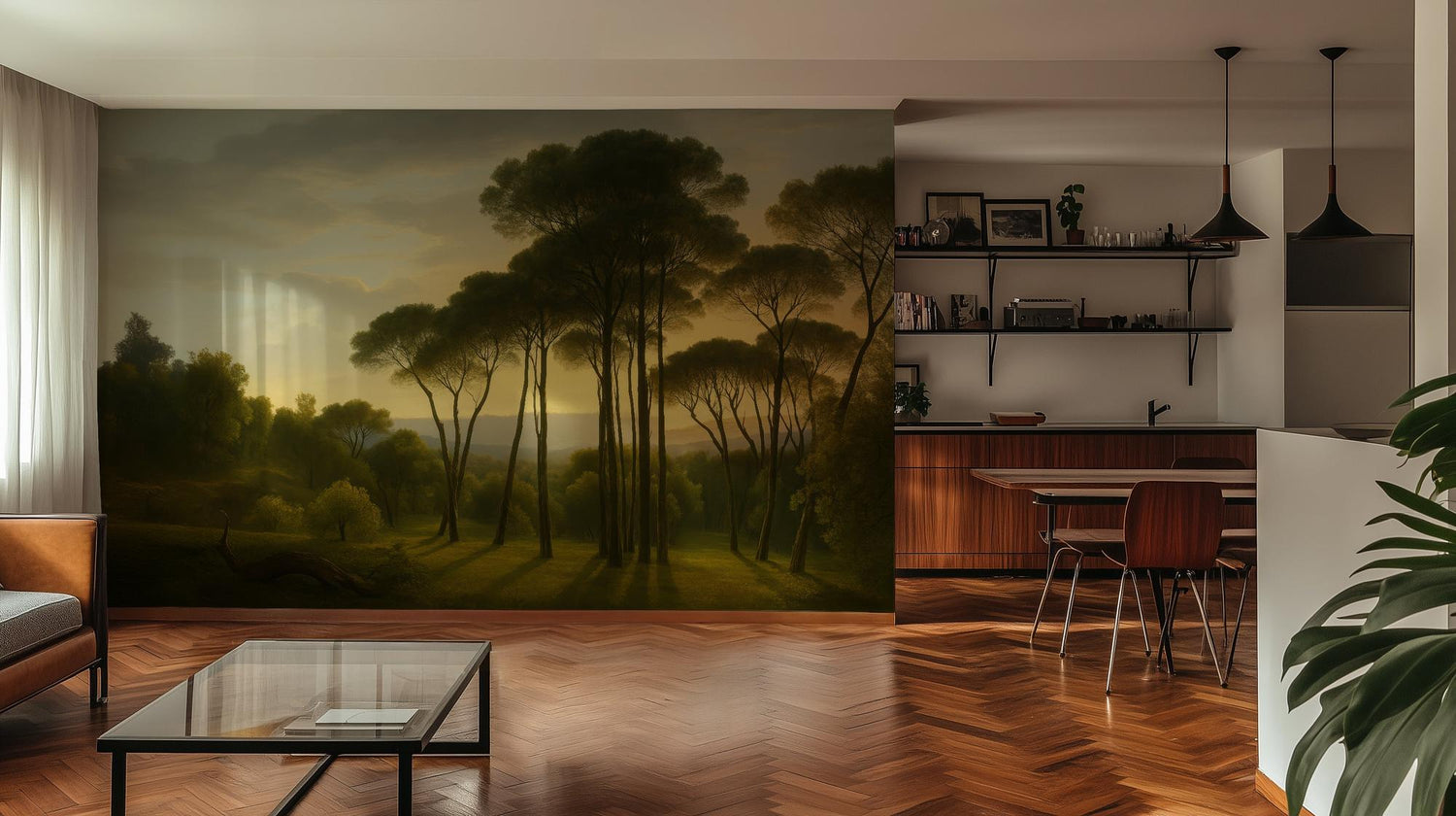 Contemporary Green wallpaper for Living Room