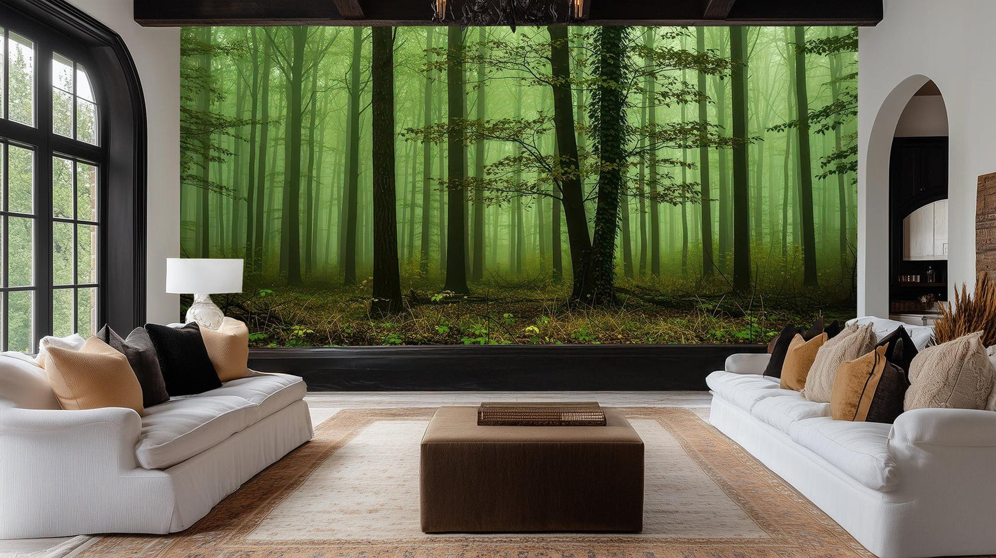Contemporary Green wallpaper for Living Room