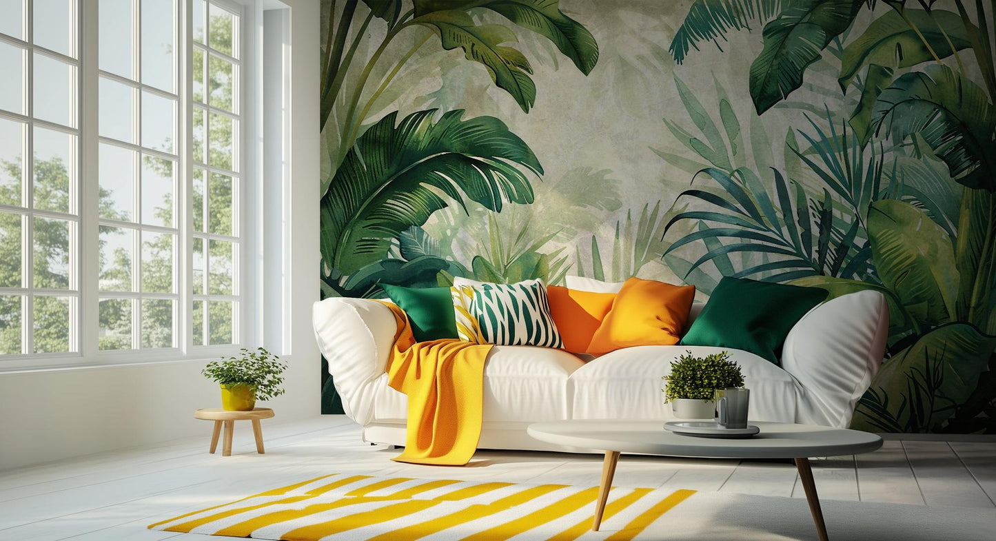 Contemporary Green wallpaper for Living Room
