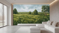 Contemporary Green wallpaper for Living Room