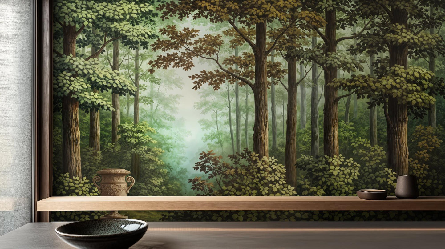 Contemporary Green wallpaper for Living Room