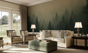 Contemporary Green wallpaper for Living Room