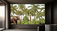 Wildlife Animal Contemporary Green wallpaper for Living Room