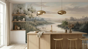 Contemporary Green wallpaper for Living Room