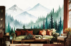 Contemporary Green wallpaper for Living Room
