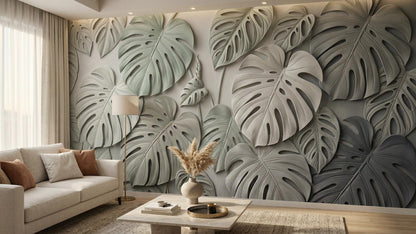 Contemporary Green wallpaper for Living Room