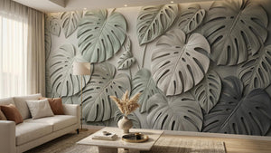 Contemporary Green wallpaper for Living Room