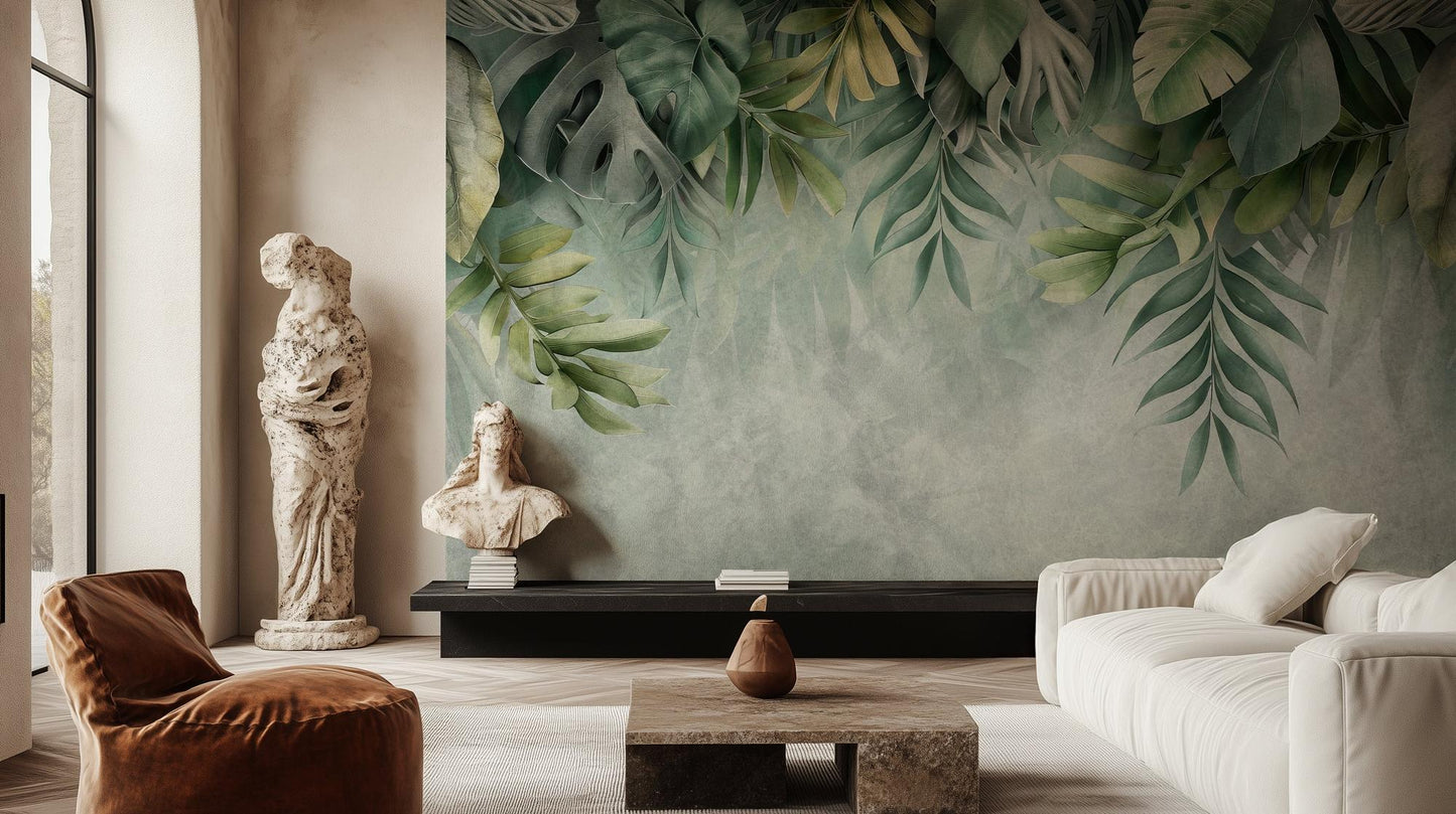 Contemporary Green wallpaper for Living Room