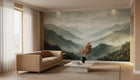 Contemporary Green wallpaper for Living Room