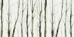 Elegant Green Forest Stripes Wallpaper
