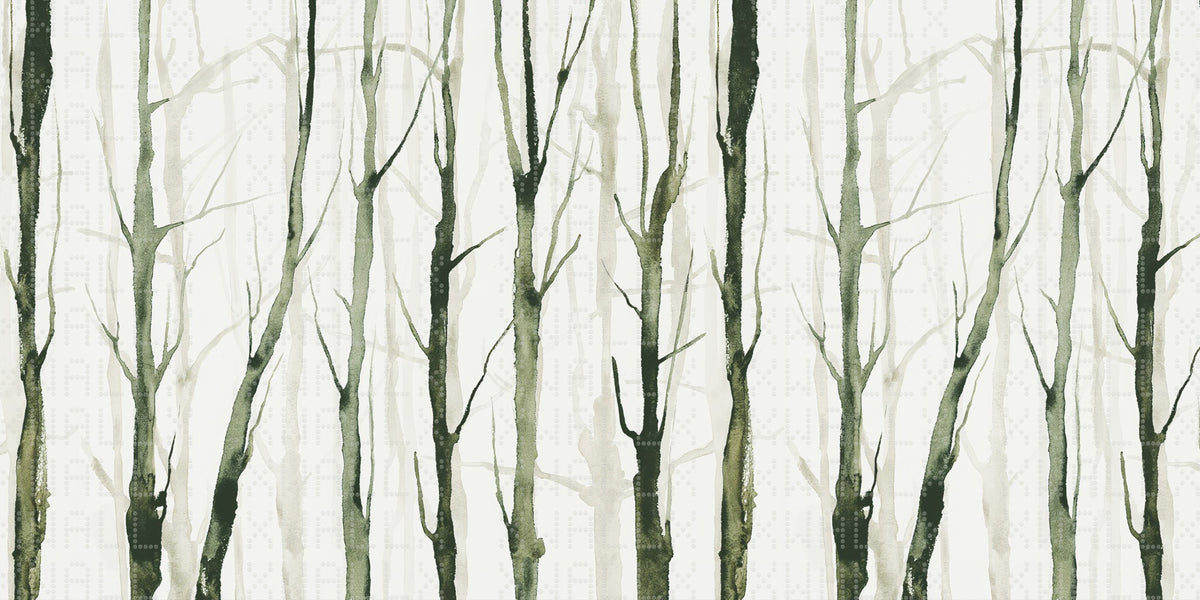 Elegant Green Forest Stripes Wallpaper