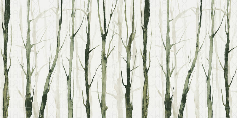 Elegant Green Forest Stripes Wallpaper