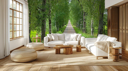 Contemporary Green wallpaper for Living Room