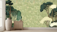 Contemporary Green wallpaper for Living Room