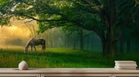 Contemporary Green wallpaper for Living Room