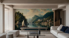 Contemporary Green wallpaper for Living Room