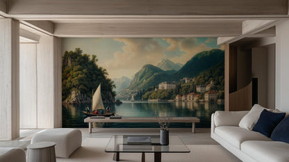 Contemporary Green wallpaper for Living Room