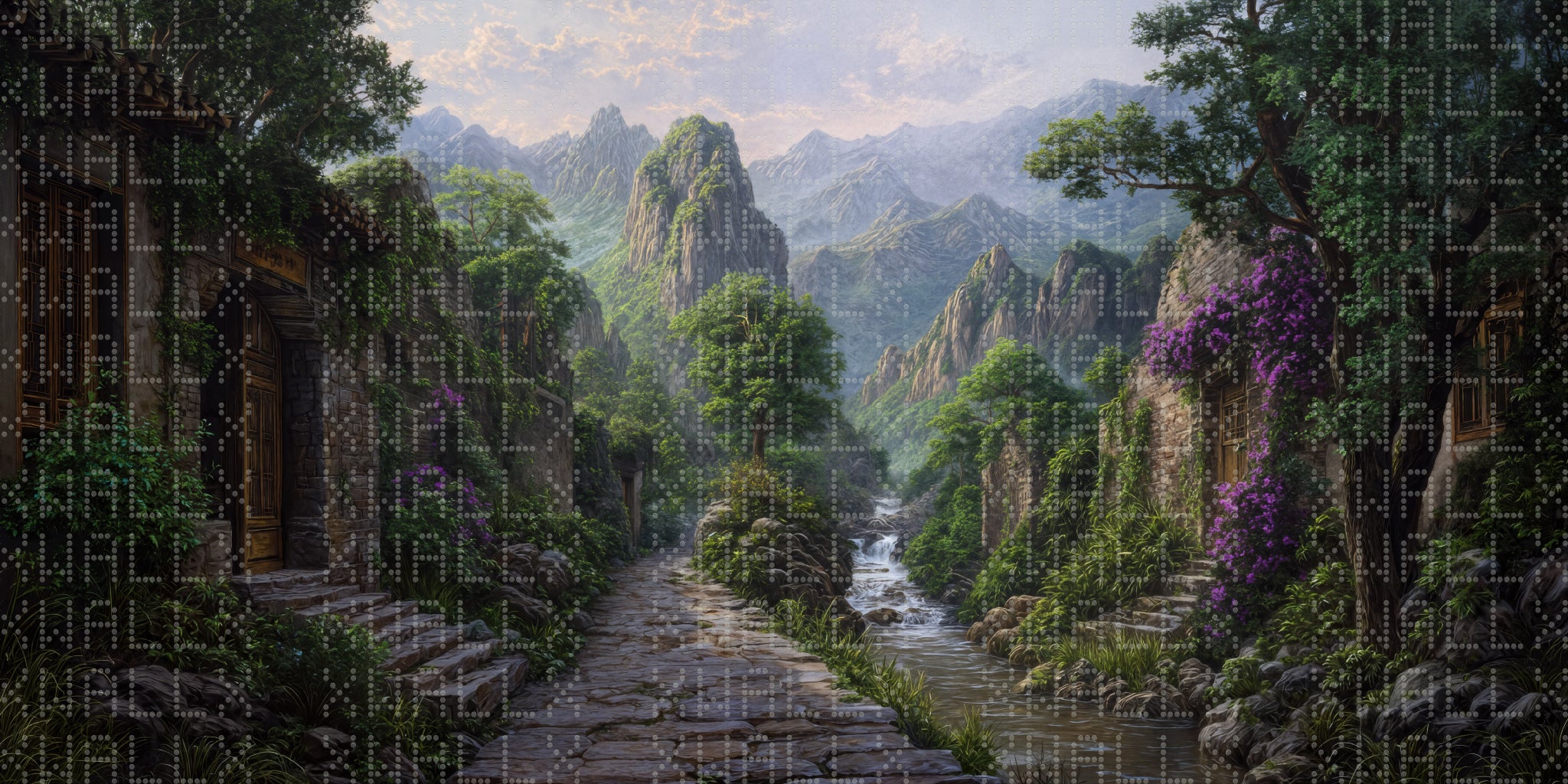 Majestic Mountain Stream Wallpaper
