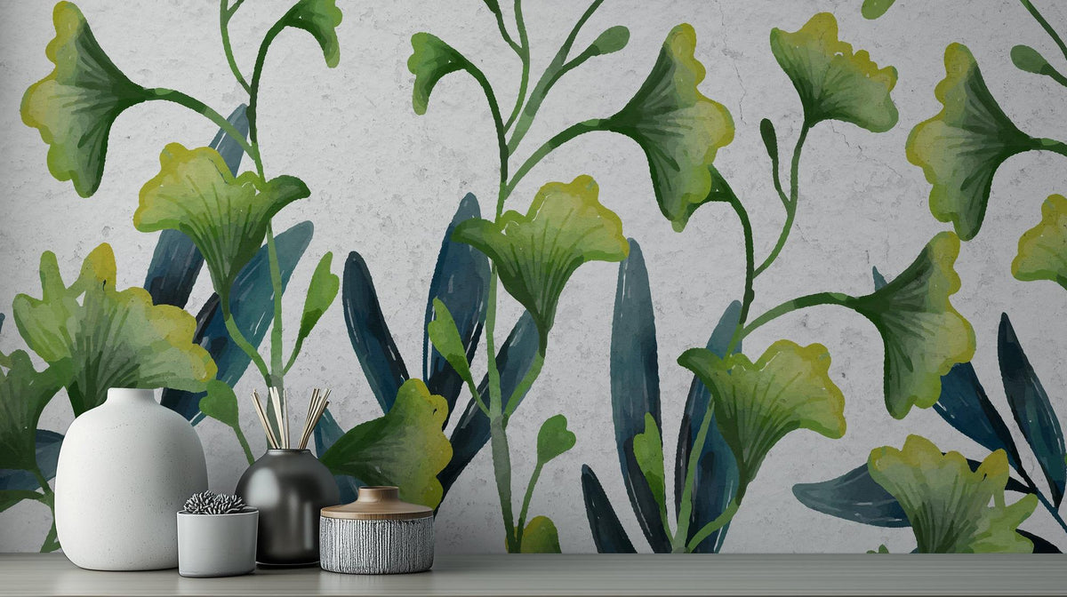 Contemporary Green wallpaper for Living Room