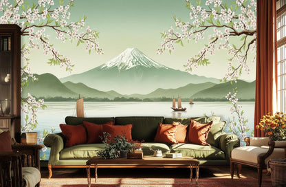 Contemporary Green wallpaper for Living Room