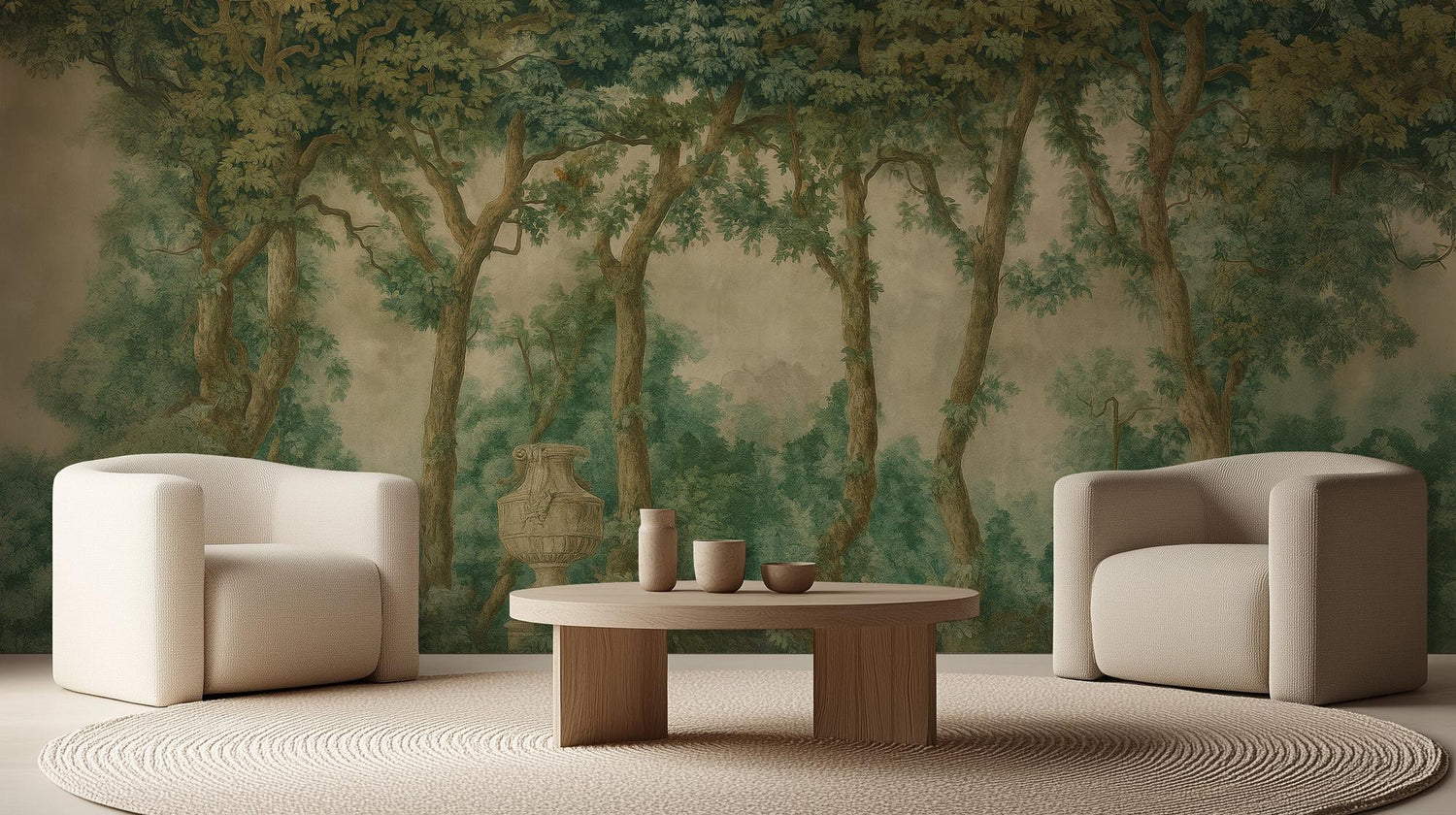 Contemporary Green wallpaper for Living Room