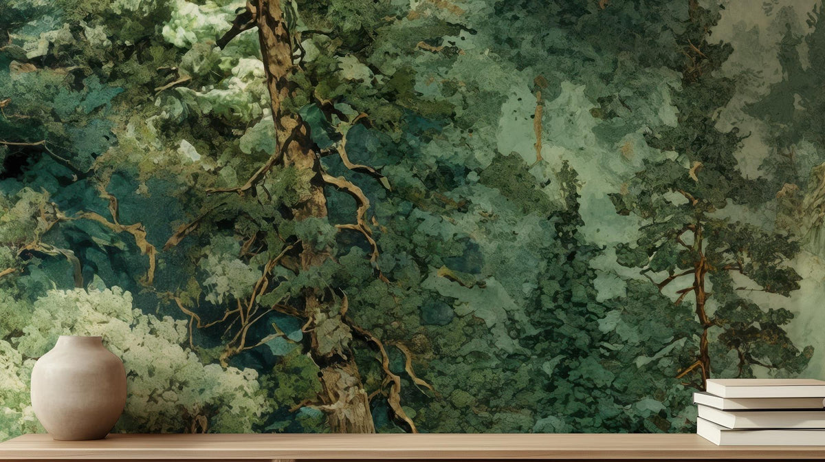 Contemporary Green wallpaper for Living Room
