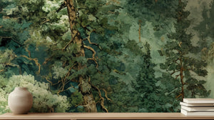 Contemporary Green wallpaper for Living Room