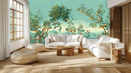 Contemporary Green wallpaper for Living Room