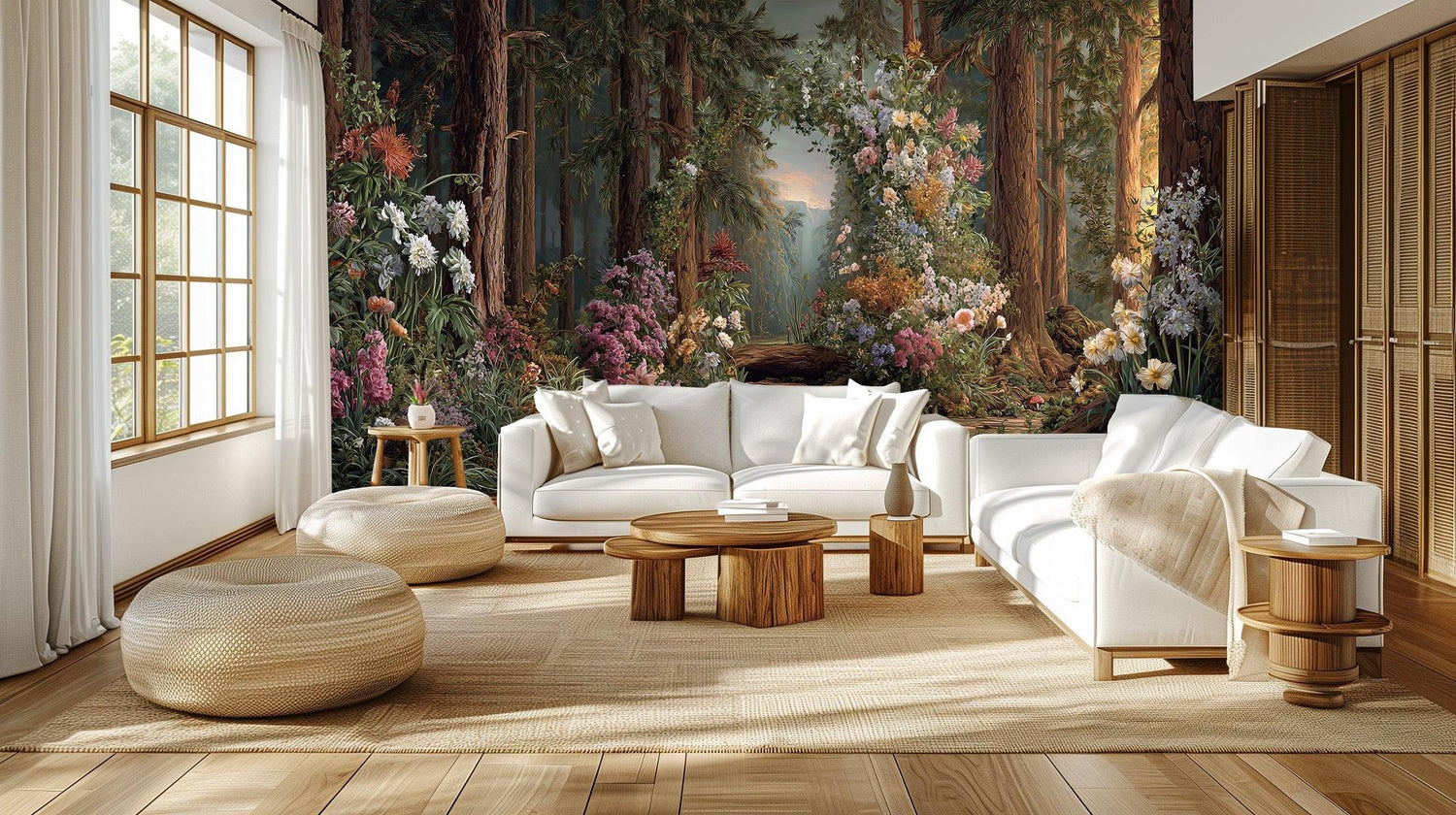 Eclectic Green wallpaper for Living Room