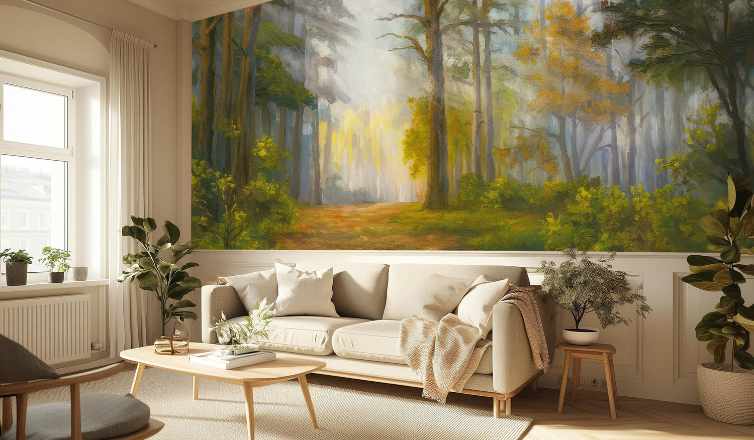 Landscape Green wallpaper for Living Room