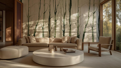Minimalist Green wallpaper for Living Room