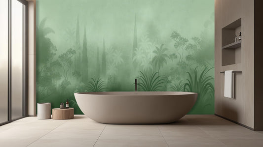 Modern Green wallpaper for Bathroom