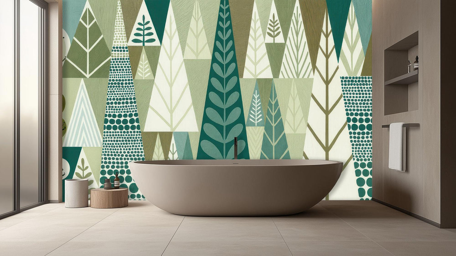 Modern Green wallpaper for Bathroom