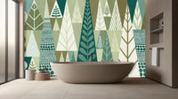 Modern Green wallpaper for Bathroom
