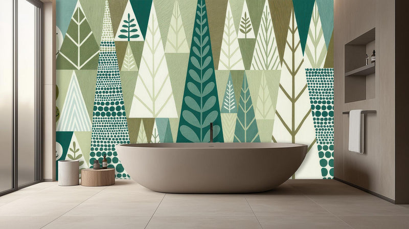 Modern Green wallpaper for Bathroom