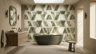 Banyo için Modern Yeşil duvar kağıdı