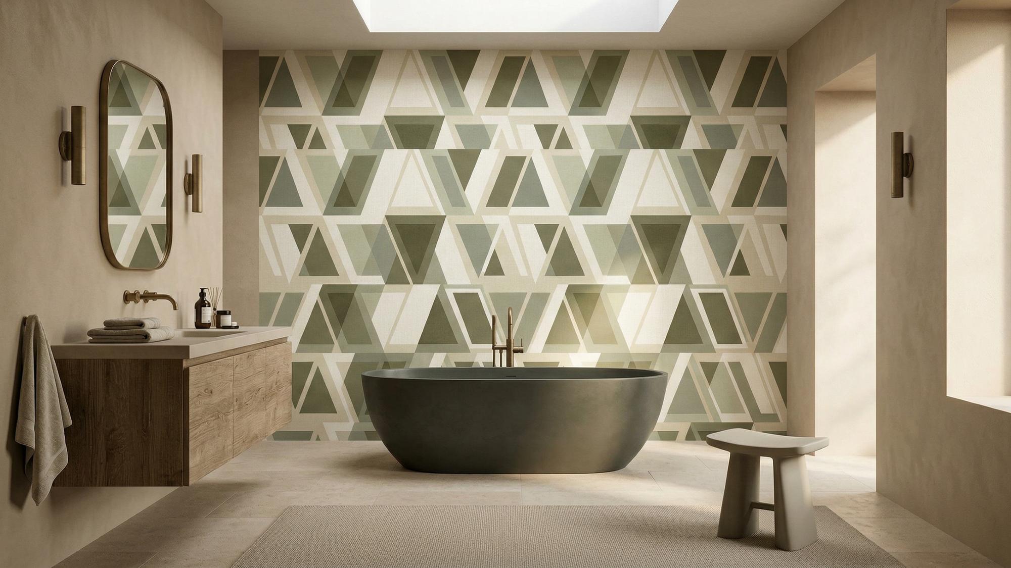 Modern Green wallpaper for Bathroom