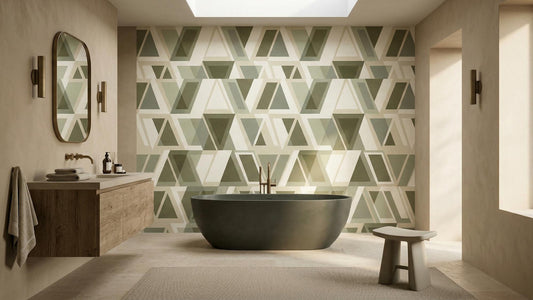 Modern Green wallpaper for Bathroom