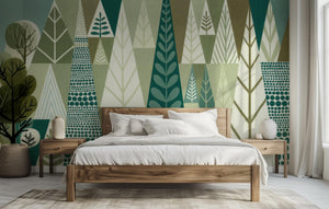 Modern Green wallpaper for Bedroom