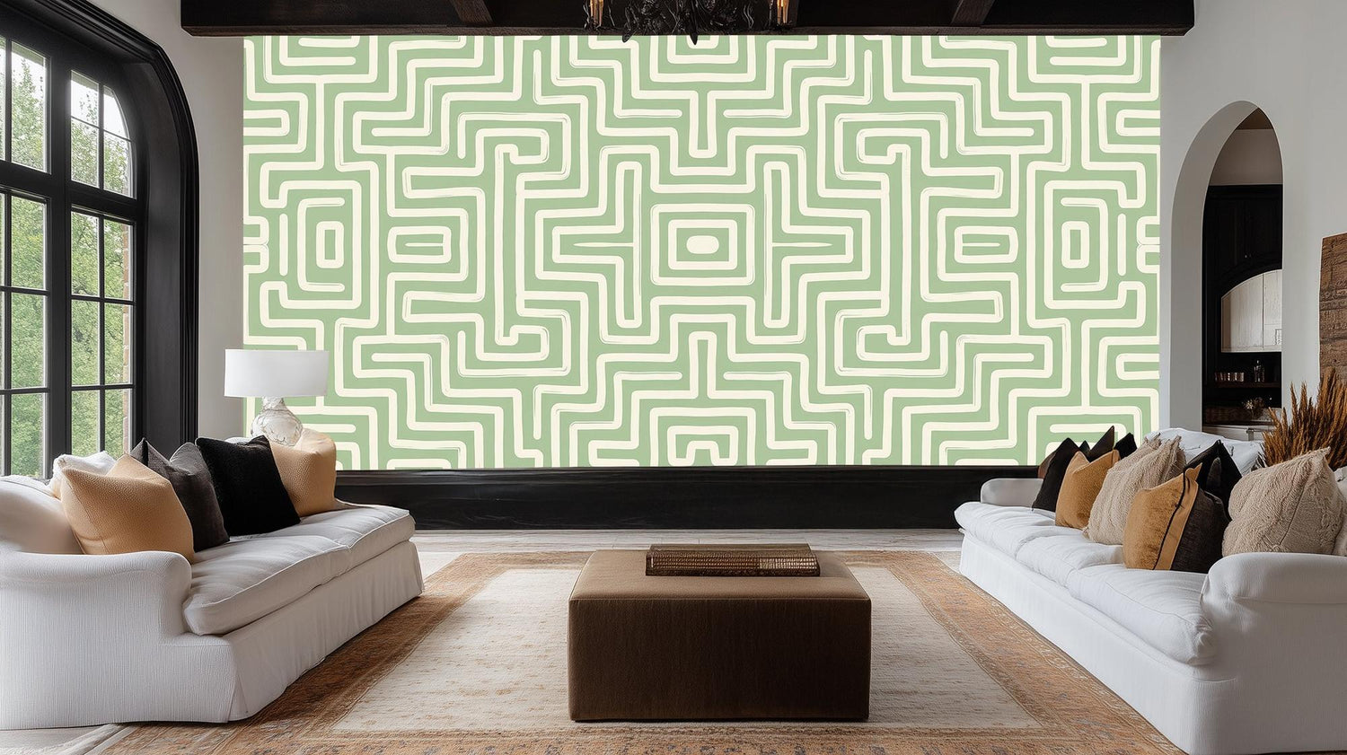 Modern Green wallpaper for Living Room