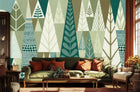 Modern Green wallpaper for Living Room