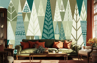 Modern Green wallpaper for Living Room