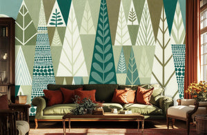 Modern Green wallpaper for Living Room