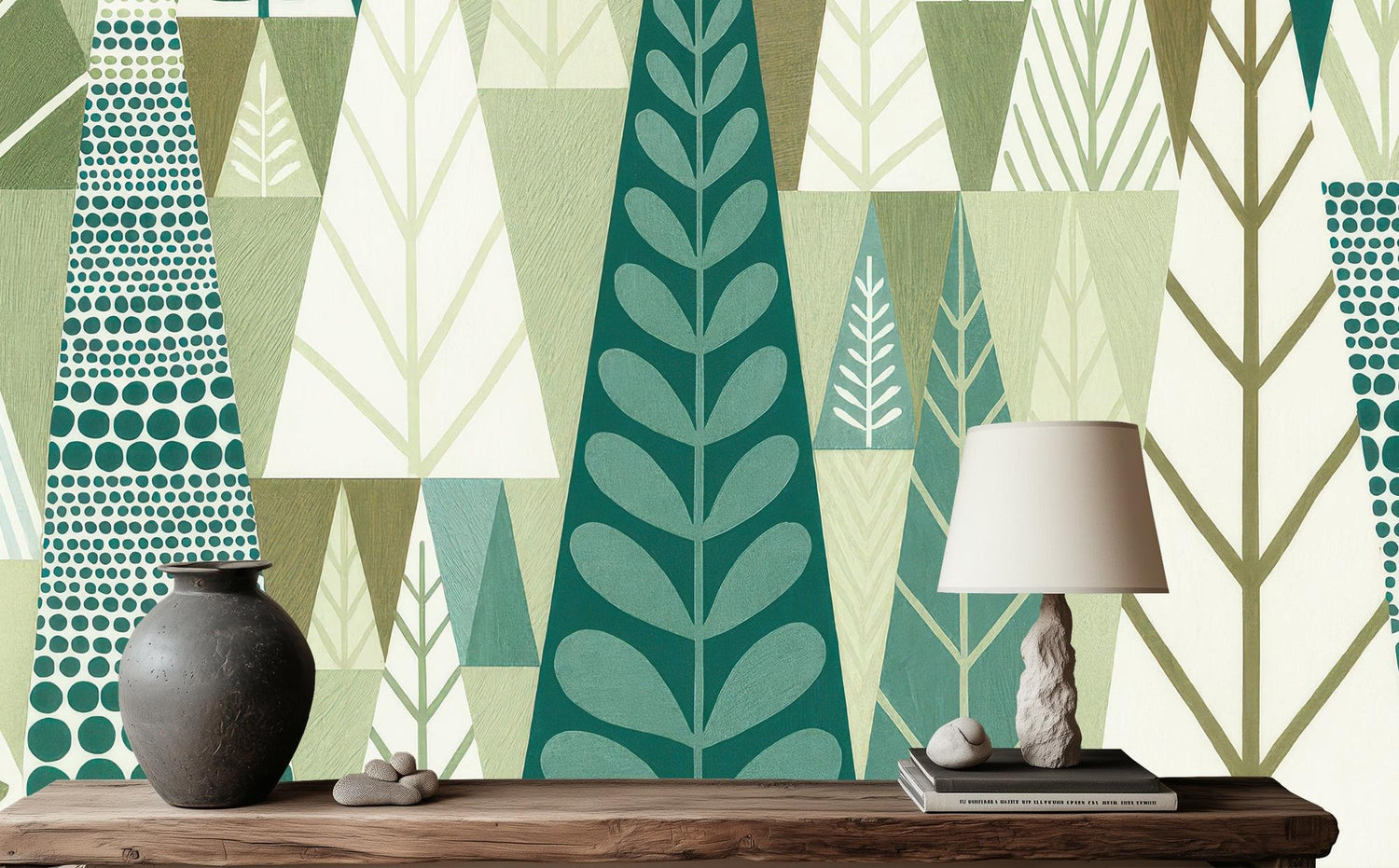 Modern Green wallpaper for Living Room