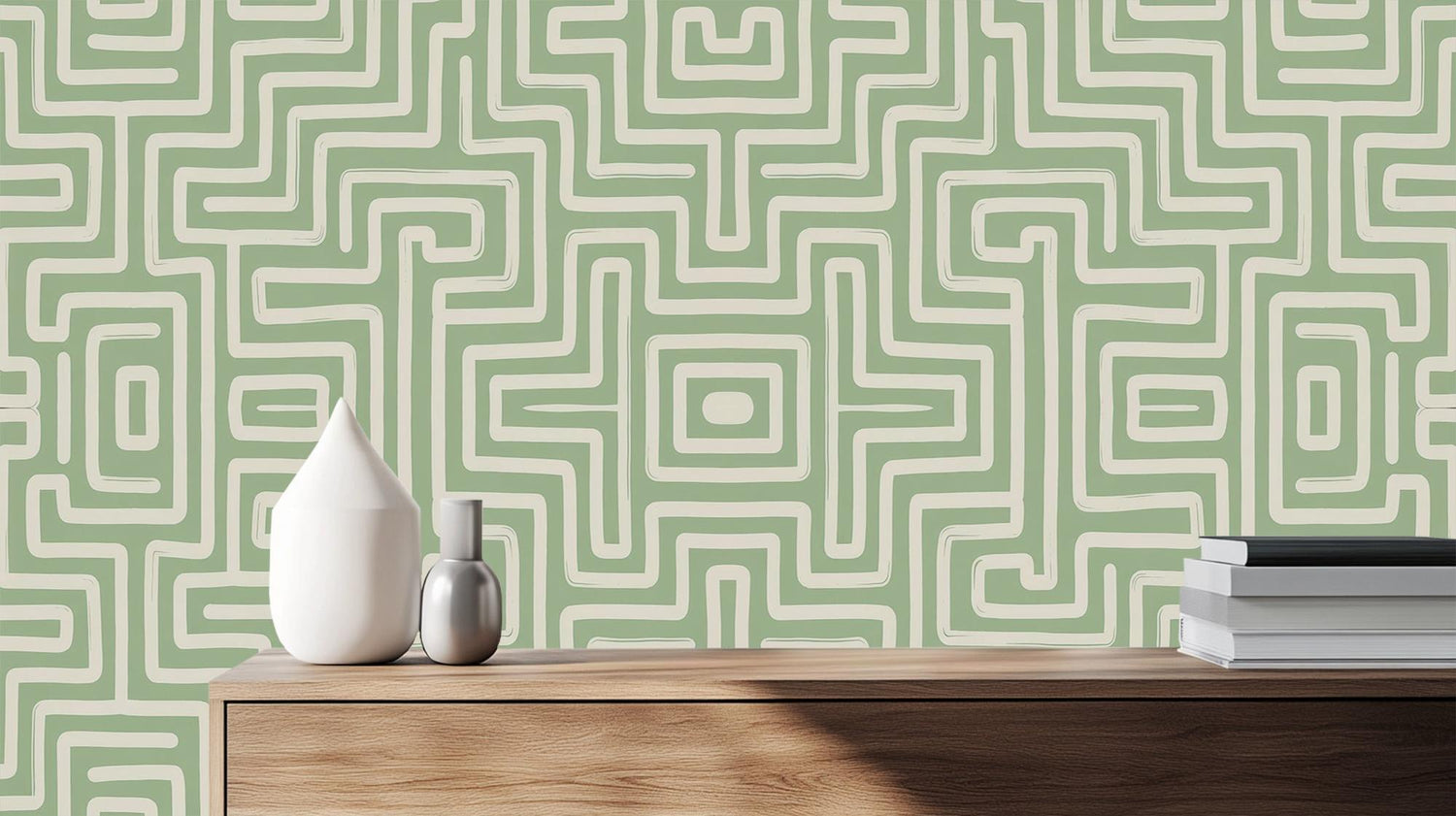 Modern Green wallpaper for Living Room