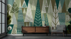 Modern Green wallpaper for Living Room
