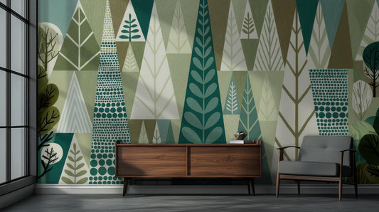 Modern Green wallpaper for Living Room