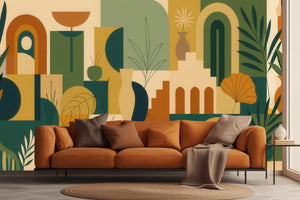 Modern Green wallpaper for Living Room